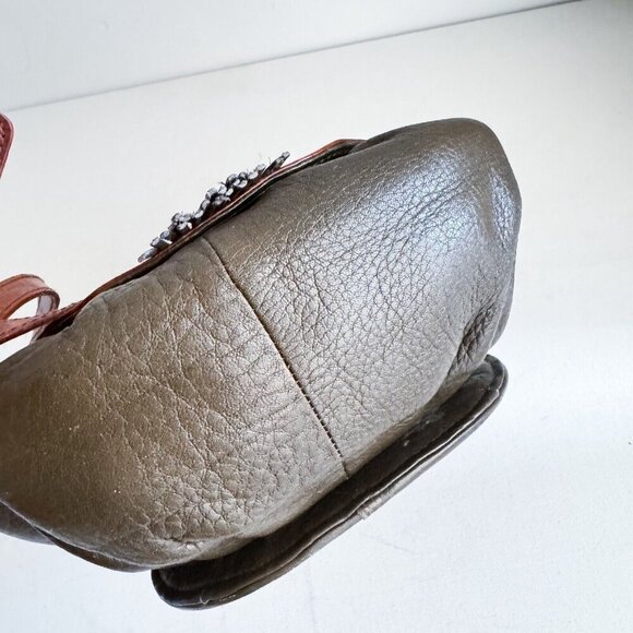 Vintage Leather Croc Skin Oval Crossbody Bag - Picture 8 of 9